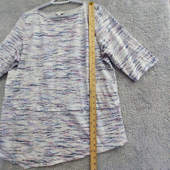 Pure Jill J Jill Asymmetric Tunic Top XL Cotton Modal Shirt Half Sleeve - Picture 6 of 12